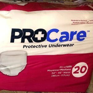 Two New Packages Of ProCare Disposable Protective Underwear Size Medium 34" - 46